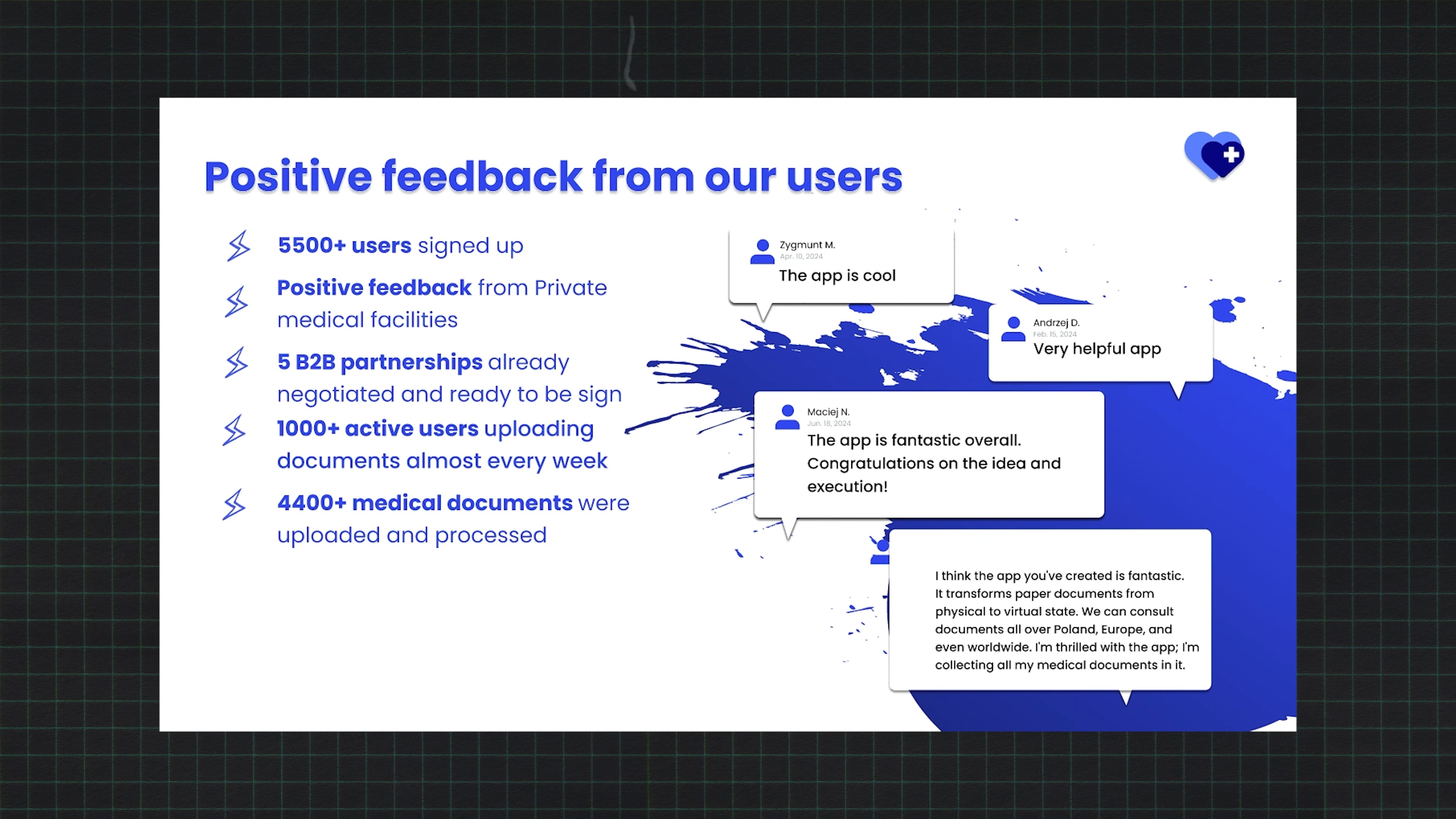 pitch deck feedback traction slide