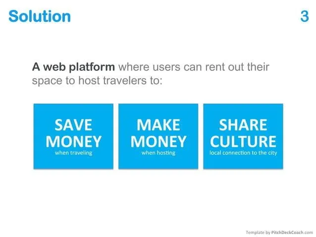 Solution slide in pitch deck