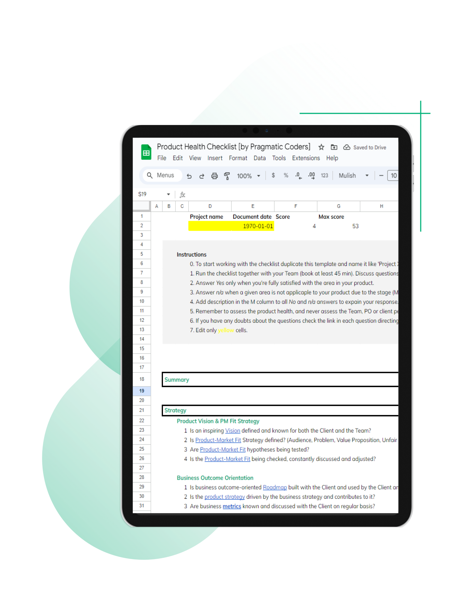 Product Health Checklist