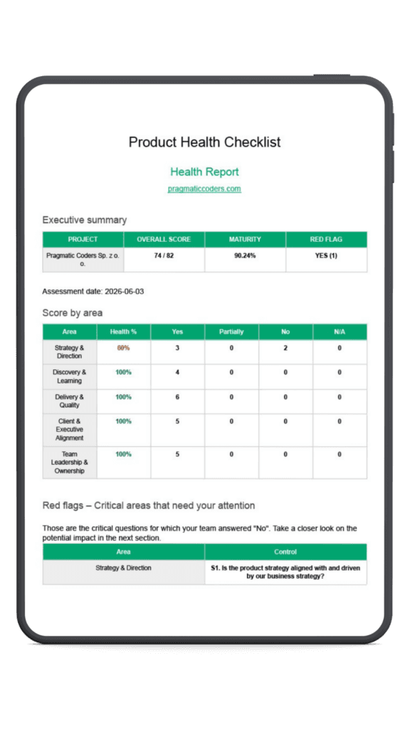 Product Health Checklist