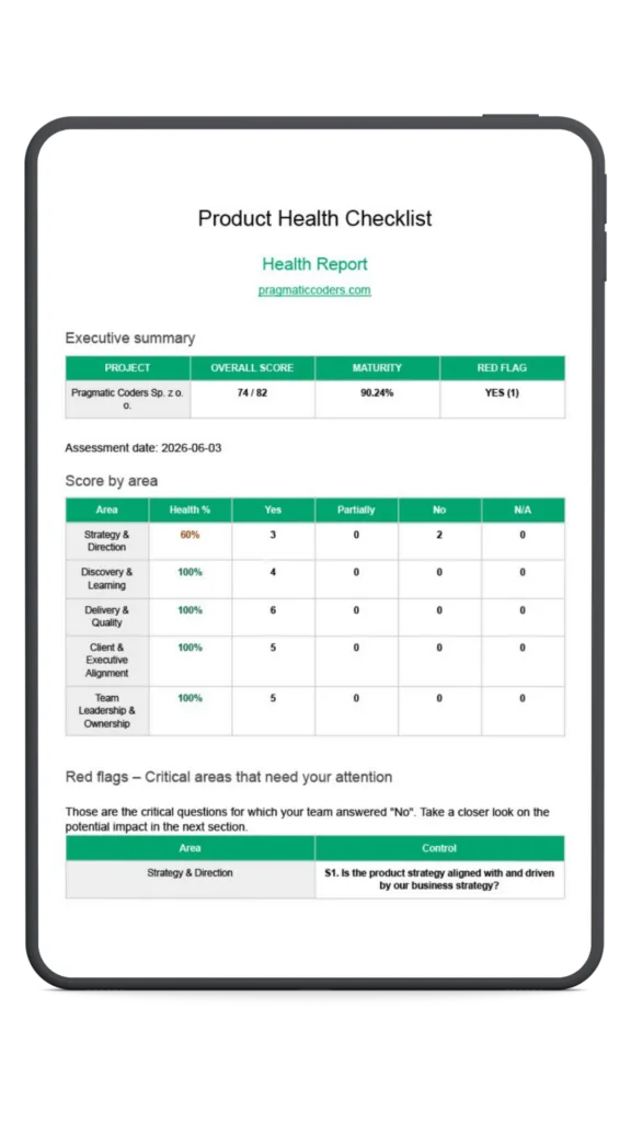 Product Health Checklist