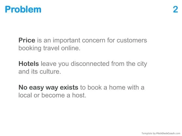 Problem slide in slide deck