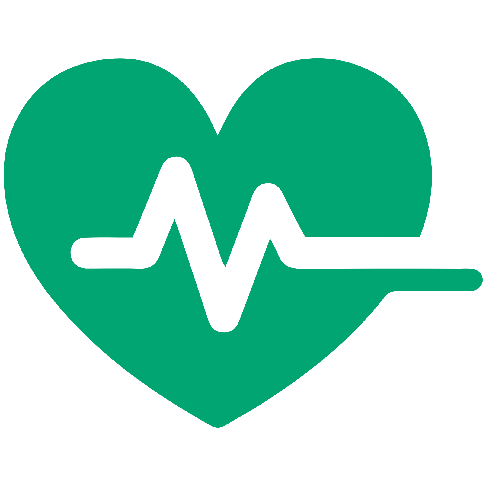 Heart with cardiogram representing healthcare systems