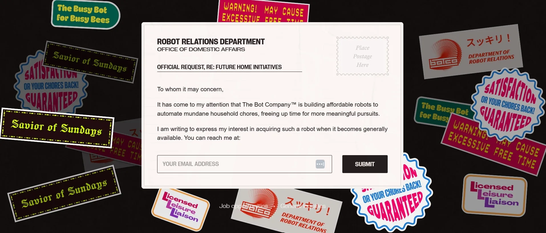 the bot company website screenshot