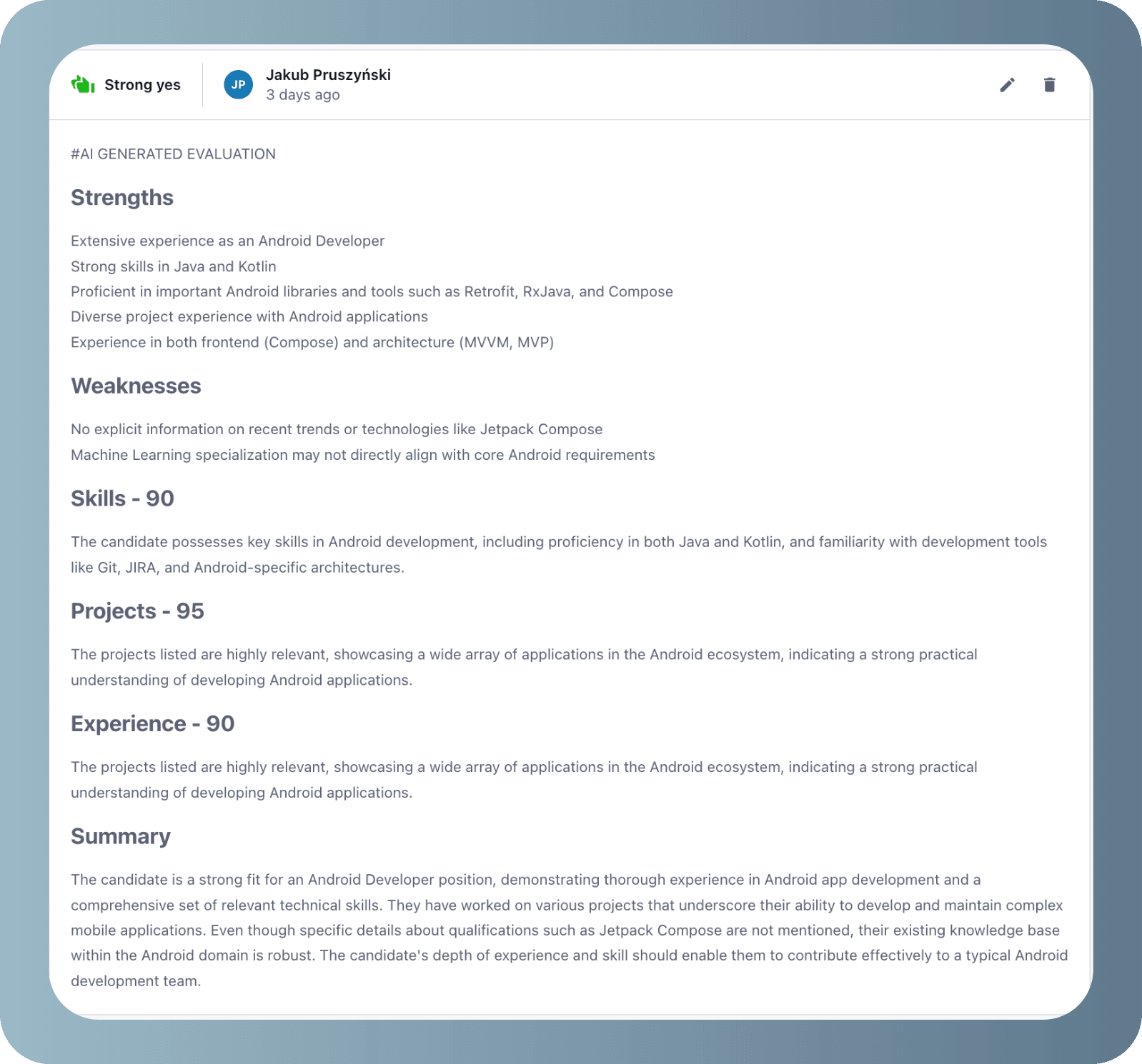 Candidate AI screening summary ai agent case study