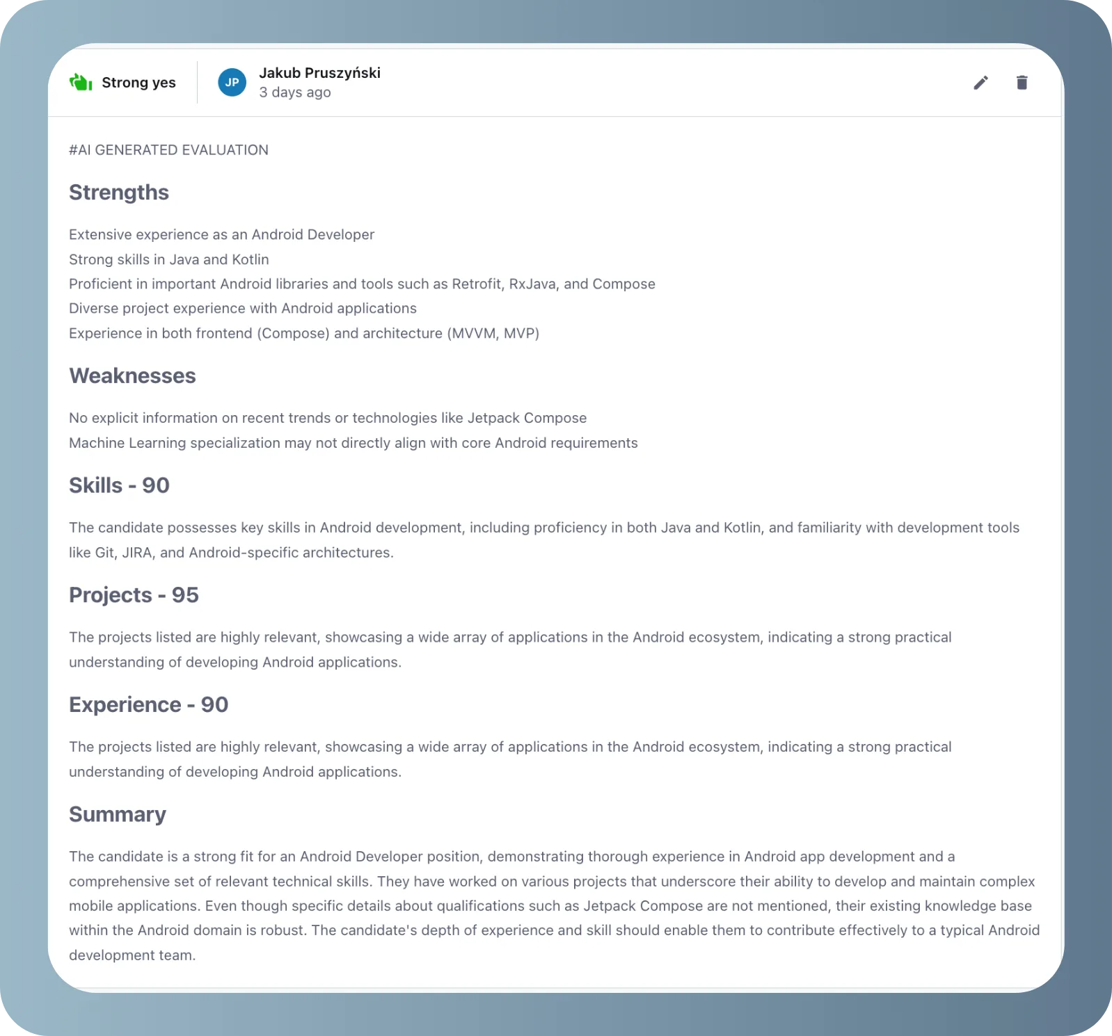 Candidate AI screening summary ai agent case study