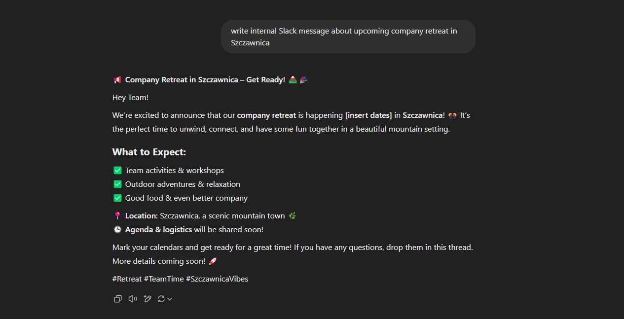 Chatgpt HR question screenshot 2 internal communication