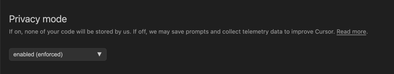 Cursor's privacy mode