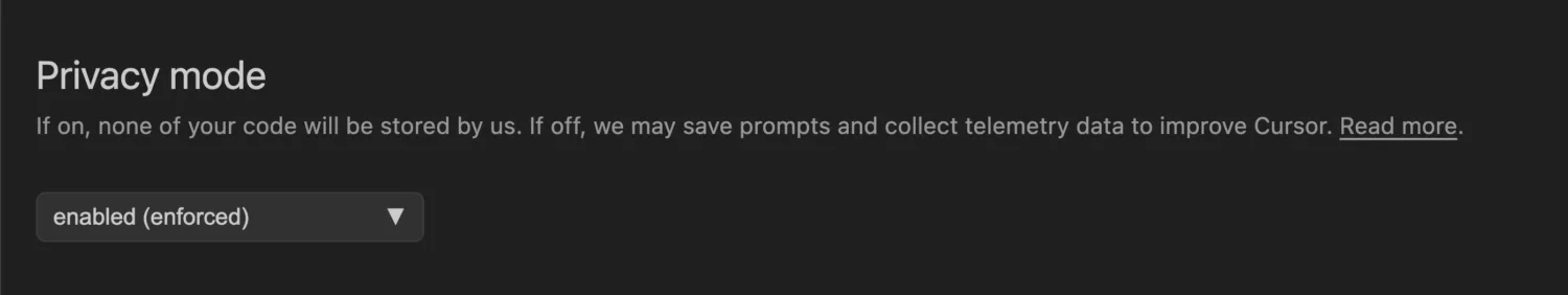 Cursor's privacy mode