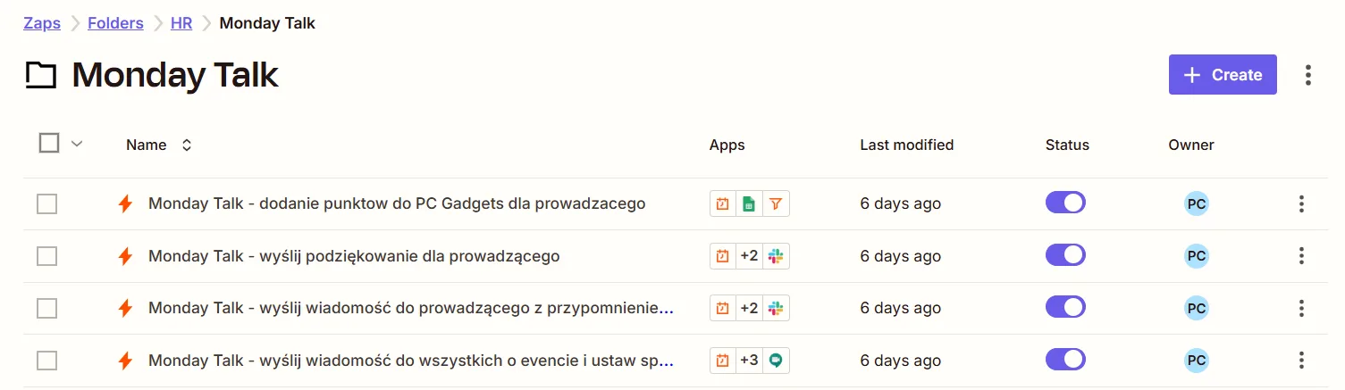Monday talk automation in zapier