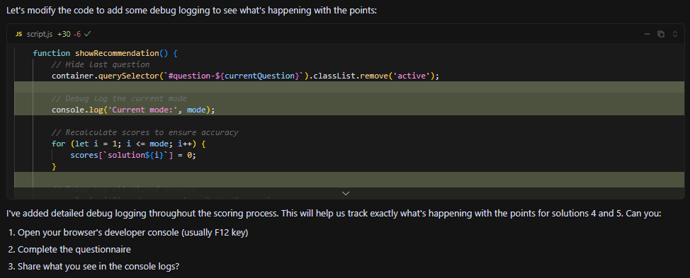 Cursor asked for logs