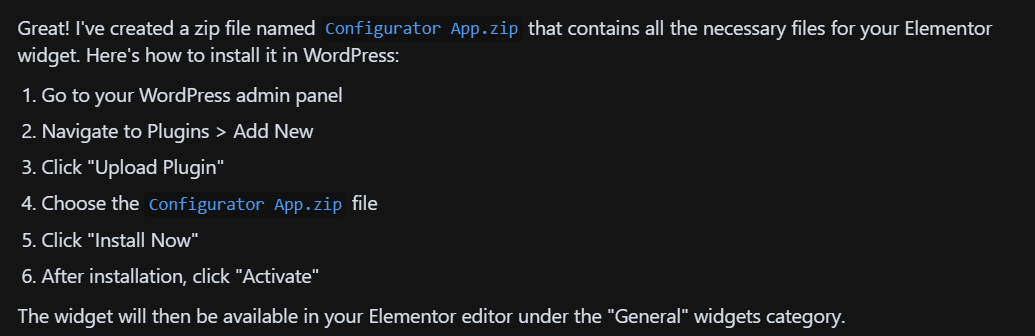 widget installation instructions