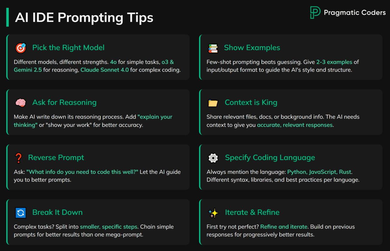 AI IDE Prompting Tips