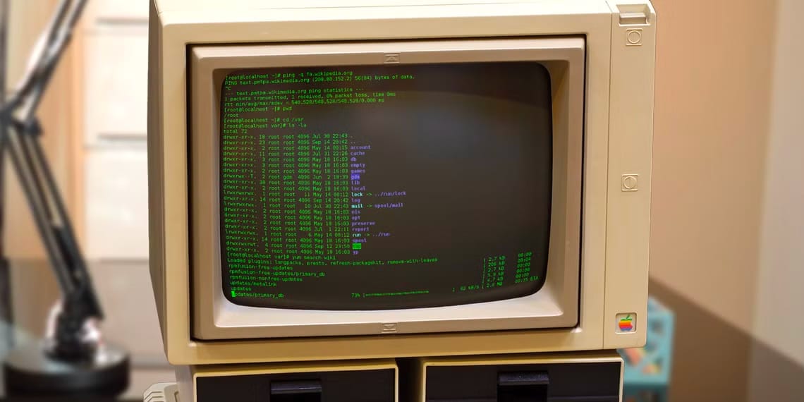 Apple IIe computer from 1983 with Command Line Interfaces