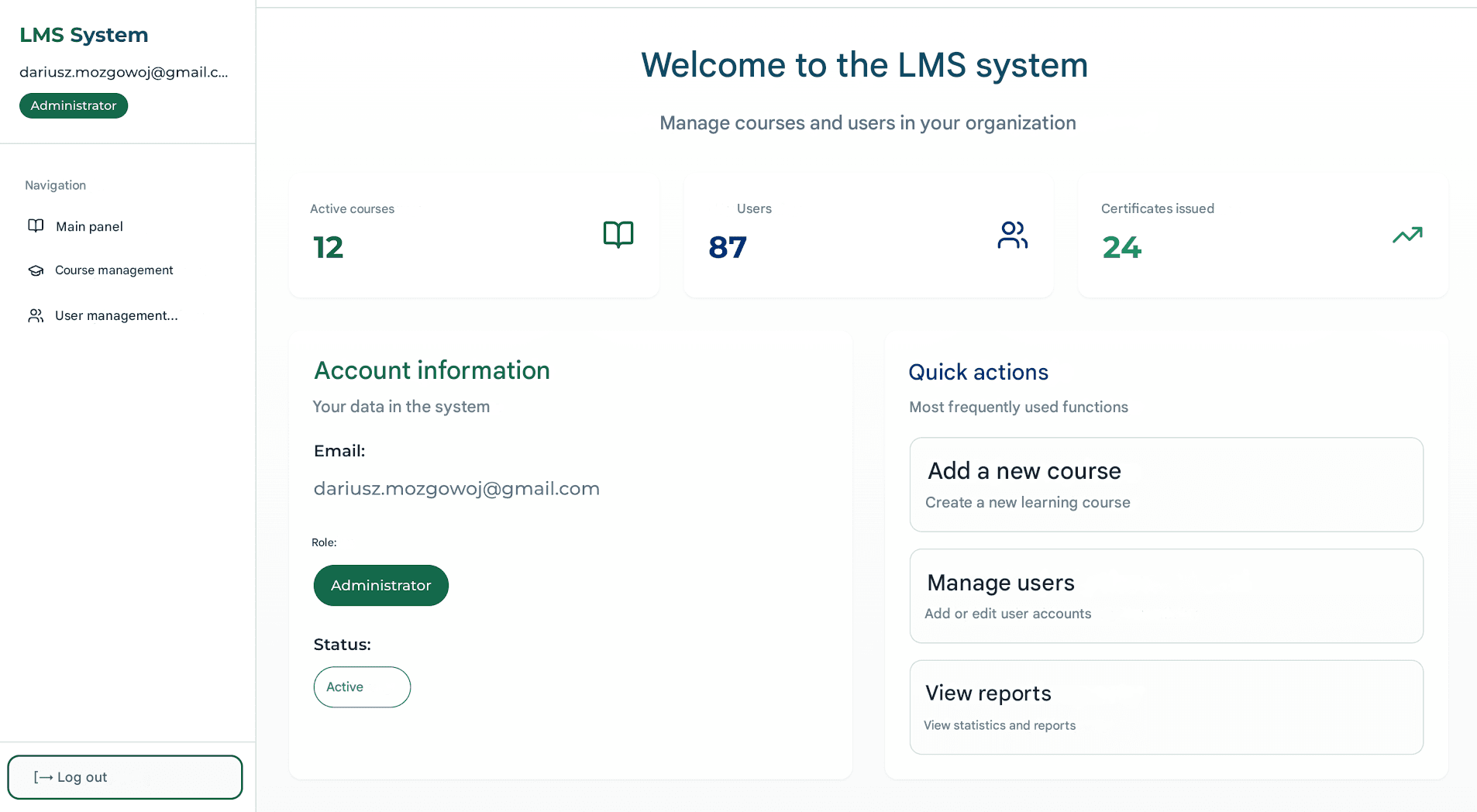 n8n + Lovable app: Welcome to the LMS system