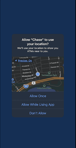 chase location permission request