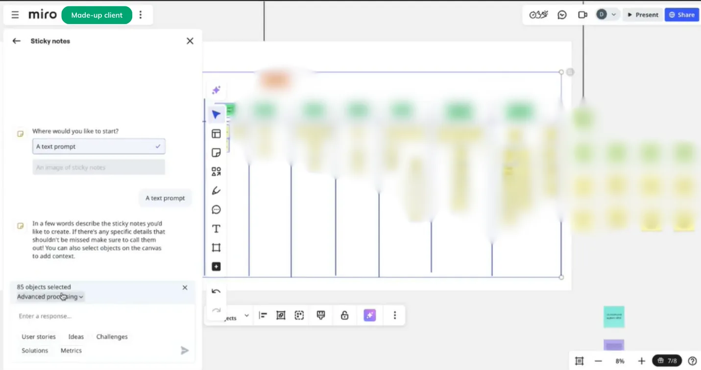 Sticky Notes_ function in Miro - screenshot