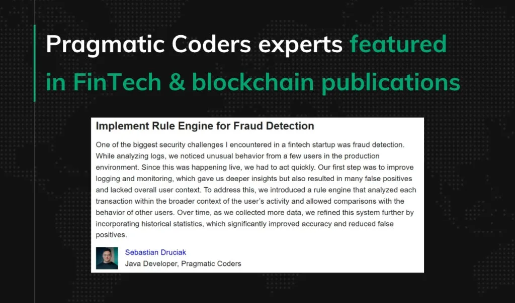 Pragmatic Coders experts featured in FinTech & blockchain publications