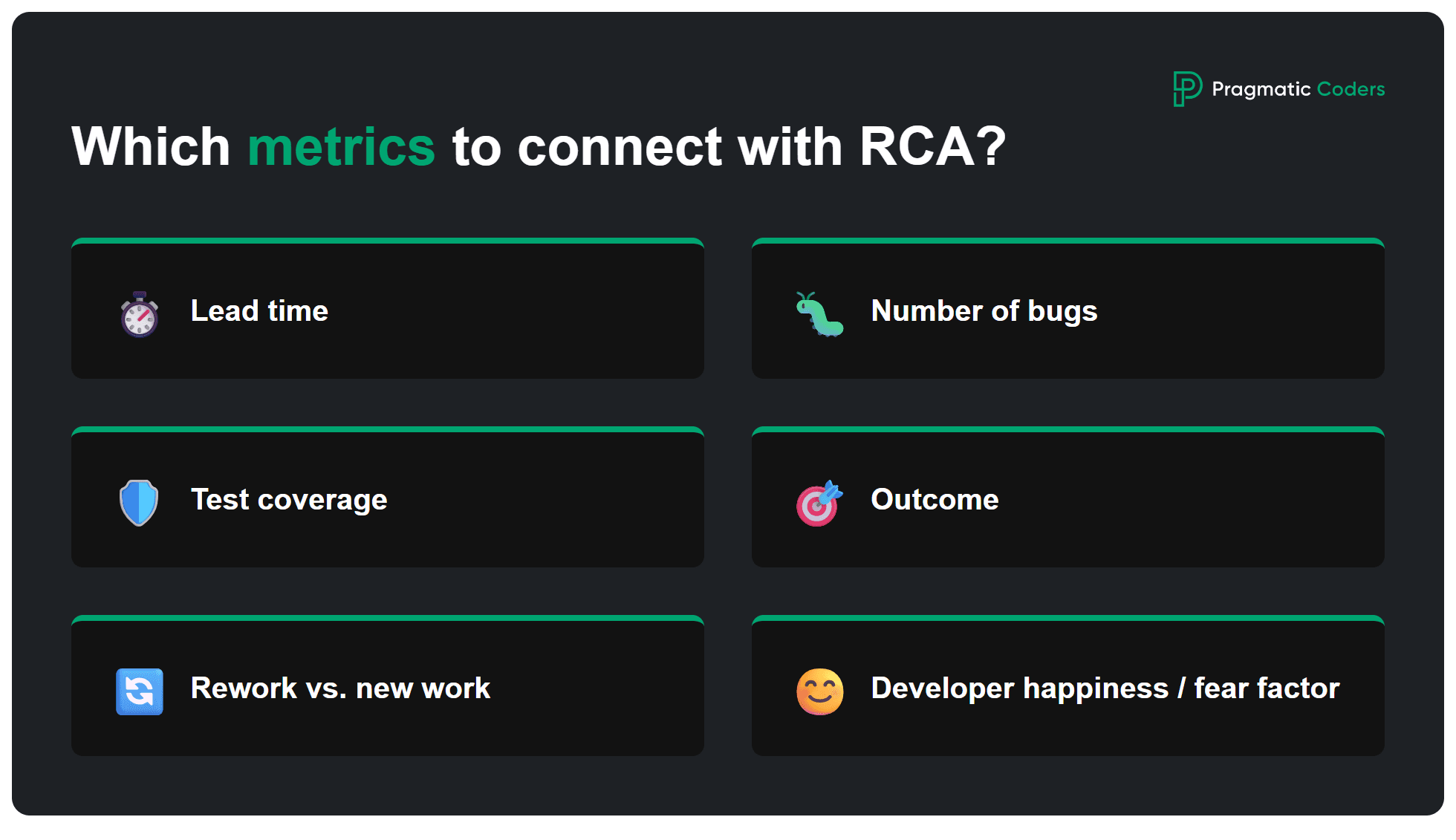 which metrics to connect with RCA