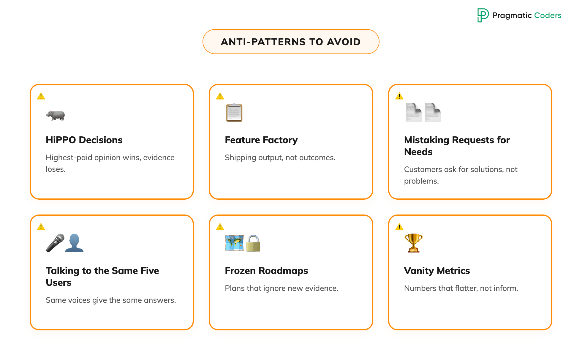 customer centric development Anti-Patterns to Avoid